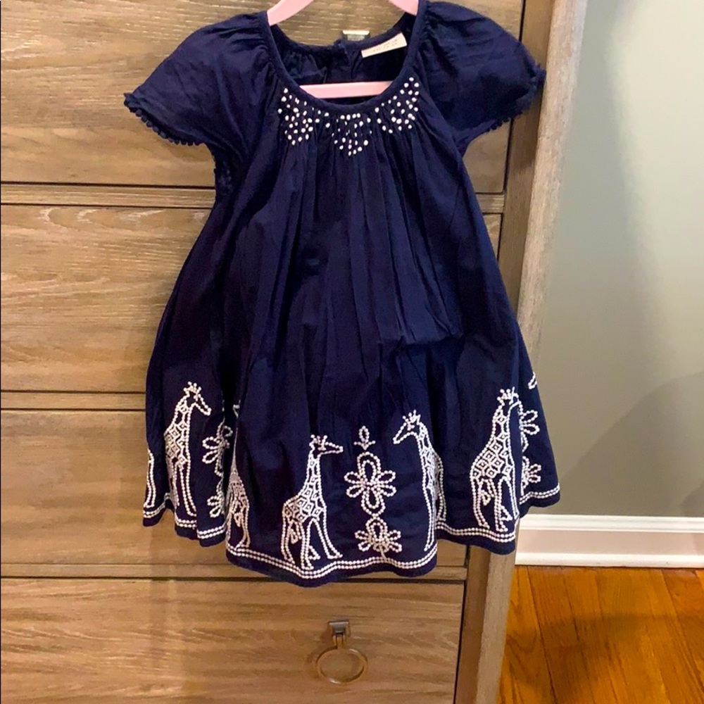 Next navy blue giraffe kids dress